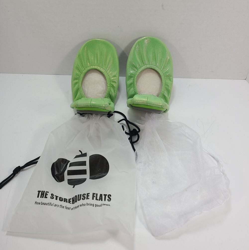 The Storehouse Flats 10 Soft Leather Slip On Shoes Foldable Sour Apple Taffy